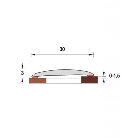 Напольный порог IDEAL (Идеал) "Изи" 30 мм 216 Дуб сафари 0.9 м (0.9х30х3mm)