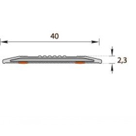 Напольный порог IDEAL (Идеал) лента антискользящая 019 Коричневый 40 мм (40х2.3х900mm)