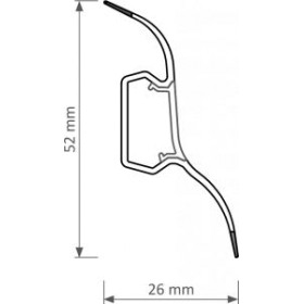 Пластиковый плинтус Korner (Кёрнер) LP 52.1 с кабель-каналом 52х26х2500 Бук