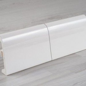 Пластиковый плинтус Korner (Кёрнер) Idea 80 с кабель-каналом 80х19х2500 Белый глянец