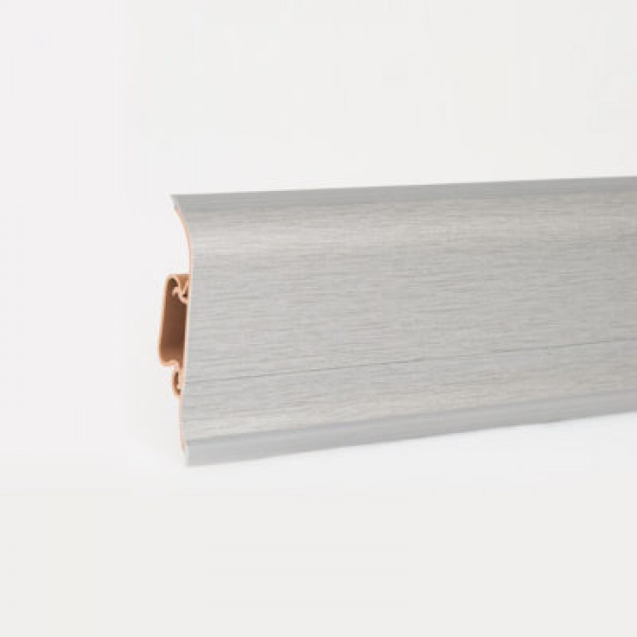 Пластиковый плинтус Korner (Кёрнер) Metallic Collection с кабель-каналом 58х21х2500 Aluminium