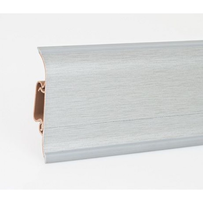 Пластиковый плинтус Korner (Кёрнер) Wood Collection с кабель-каналом 58х21х2500 Aлюминий