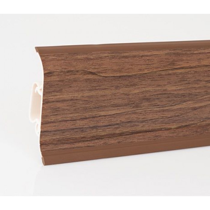 Пластиковый плинтус Korner (Кёрнер) Wood Collection с кабель-каналом 58х21х2500 Грецкий Орех