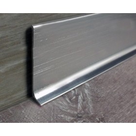 Плинтус алюминиевый пристеночный плоский производство Россия 40x3000мм сырой