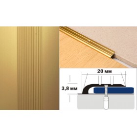 Алюминиевый напольный Порог A0 20х3,8 Анодированный Золото КЕ