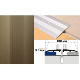 Алюминиевый напольный Порог A10 100х3,5 Анодированный Бронза РЕ