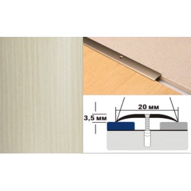 Алюминиевый напольный Порог A20 20х3,5 Декорированный Дуб жемчужный Алюминиевый напольный Порог A20 20х3,5 Декорированный Дуб жемчужный