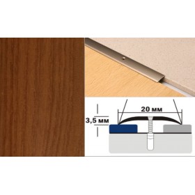 Алюминиевый напольный Порог A20 20х3,5 Декорированный Вишня Алюминиевый напольный Порог A20 20х3,5 Декорированный Вишня