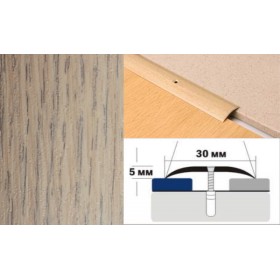 Алюминиевый напольный Порог A30 30х5,0 Ламинированный Беленый дуб Алюминиевый напольный Порог A30 30х5,0 Ламинированный Беленый дуб