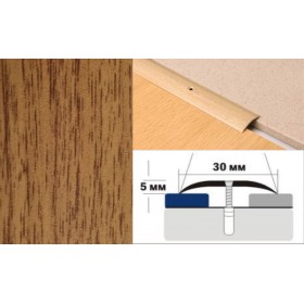 Алюминиевый напольный Порог A30 30х5,0 Декорированный Дуб деревенский