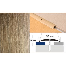Алюминиевый напольный Порог A30 30х5,0 Ламинированный Дуб медовый