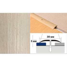 Алюминиевый напольный Порог A30 30х5,0 Ламинированный Дуб жемчужный Алюминиевый напольный Порог A30 30х5,0 Ламинированный Дуб жемчужный