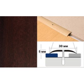 Алюминиевый напольный Порог A30 30х5,0 Ламинированный Махагон