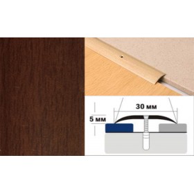 Алюминиевый напольный Порог A30 30х5,0 Декорированный Махагон Алюминиевый напольный Порог A30 30х5,0 Декорированный Махагон