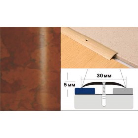 Алюминиевый напольный Порог A30 30х5,0 Декорированный Пробка