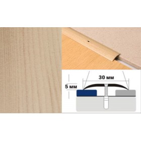 Алюминиевый напольный Порог A30 30х5,0 Декорированный Сосна