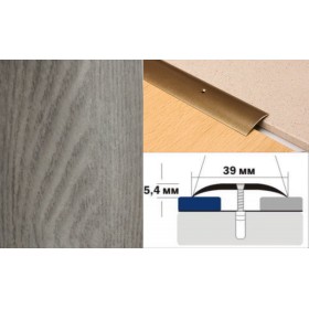 Алюминиевый напольный Порог A39 39х5,4 Декорированный Дуб арктик