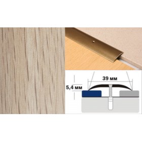 Алюминиевый напольный Порог A39 39х5,4 Декорированный Дуб беленый