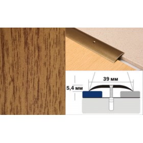 Алюминиевый напольный Порог A39 39х5,4 Декорированный Дуб деревенский