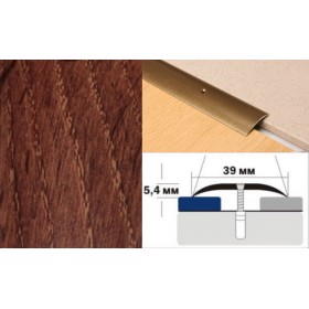 Алюминиевый напольный Порог A39 39х5,4 Декорированный Дуб мореный