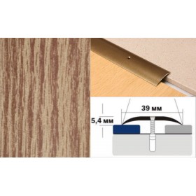 Алюминиевый напольный Порог A39 39х5,4 Декорированный Дуб светлый