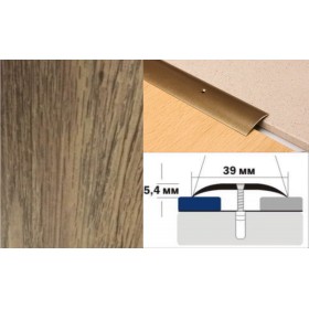 Алюминиевый напольный Порог A39 39х5,4 Декорированный Дуб венский Алюминиевый напольный Порог A39 39х5,4 Декорированный Дуб венский