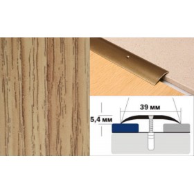 Алюминиевый напольный Порог A39 39х5,4 Декорированный Дуб золотой