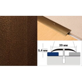 Алюминиевый напольный Порог A39 39х5,4 Крашеный порошковой эмалью Медный антик