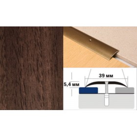Алюминиевый напольный Порог A39 39х5,4 Декорированный Орех