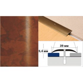 Алюминиевый напольный Порог A39 39х5,4 Декорированный Пробка Алюминиевый напольный Порог A39 39х5,4 Декорированный Пробка