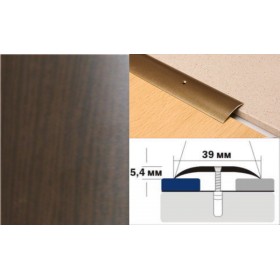 Алюминиевый напольный Порог A39 39х5,4 Декорированный Венге