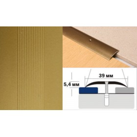 Алюминиевый напольный Порог A39 39х5,4 Крашеный порошковой эмалью Золото КР Алюминиевый напольный Порог A39 39х5,4 Крашеный порошковой эмалью Золото КР