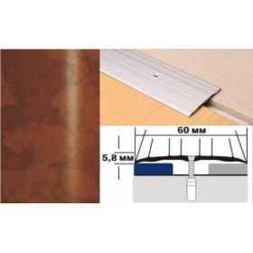 Алюминиевый напольный Порог А4 60х5,8 Декорированный Пробка