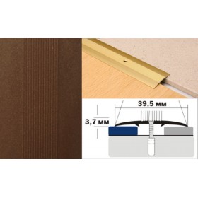 Алюминиевый напольный Порог А5 39,5х3,7 Крашеный порошковой эмалью Бронза КР Алюминиевый напольный Порог А5 39,5х3,7 Крашеный порошковой эмалью Бронза КР