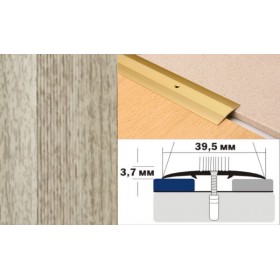 Алюминиевый напольный Порог А5 39,5х3,7 Декорированный Дуб венеция Алюминиевый напольный Порог А5 39,5х3,7 Декорированный Дуб венеция