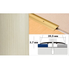 Алюминиевый напольный Порог А5 39,5х3,7 Декорированный Дуб жемчужный Алюминиевый напольный Порог А5 39,5х3,7 Декорированный Дуб жемчужный