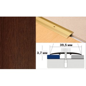 Алюминиевый напольный Порог А5 39,5х3,7 Декорированный Махагон