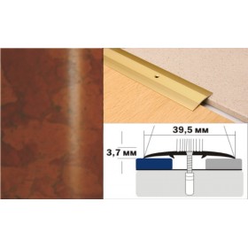 Алюминиевый напольный Порог А5 39,5х3,7 Декорированный Пробка