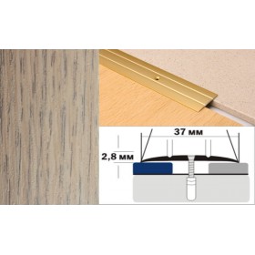 Алюминиевый напольный Порог А6 37х2,8 Ламинированный Беленый дуб Алюминиевый напольный Порог А6 37х2,8 Ламинированный Беленый дуб