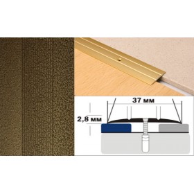 Алюминиевый напольный Порог А6 37х2,8 Крашеный порошковой эмалью Бронзовый антик