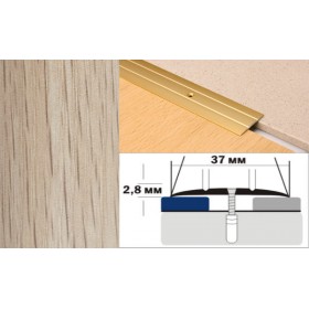 Алюминиевый напольный Порог А6 37х2,8 Декорированный Дуб беленый Алюминиевый напольный Порог А6 37х2,8 Декорированный Дуб беленый