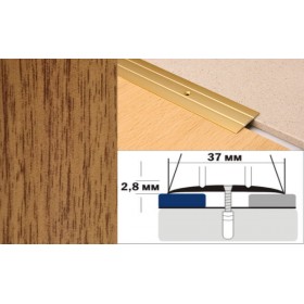 Алюминиевый напольный Порог А6 37х2,8 Декорированный Дуб деревенский Алюминиевый напольный Порог А6 37х2,8 Декорированный Дуб деревенский