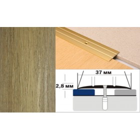 Алюминиевый напольный Порог А6 37х2,8 Ламинированный Дуб нордик Алюминиевый напольный Порог А6 37х2,8 Ламинированный Дуб нордик