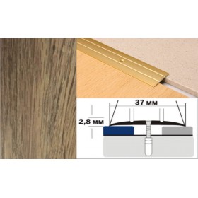 Алюминиевый напольный Порог А6 37х2,8 Декорированный Дуб венский