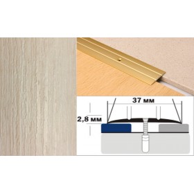 Алюминиевый напольный Порог А6 37х2,8 Ламинированный Дуб жемчужный Алюминиевый напольный Порог А6 37х2,8 Ламинированный Дуб жемчужный