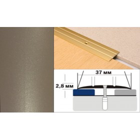 Алюминиевый напольный Порог А6 37х2,8 Крашеный Люкс КР шампань люкс