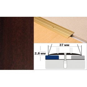 Алюминиевый напольный Порог А6 37х2,8 Ламинированный Махагон Алюминиевый напольный Порог А6 37х2,8 Ламинированный Махагон