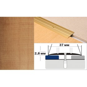 Алюминиевый напольный Порог А6 37х2,8 Ламинированный Ольха