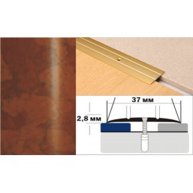 Алюминиевый напольный Порог А6 37х2,8 Декорированный Пробка Алюминиевый напольный Порог А6 37х2,8 Декорированный Пробка