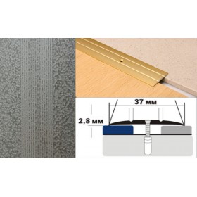 Алюминиевый напольный Порог А6 37х2,8 Крашеный порошковой эмалью Серый мрамор Алюминиевый напольный Порог А6 37х2,8 Крашеный порошковой эмалью Серый мрамор